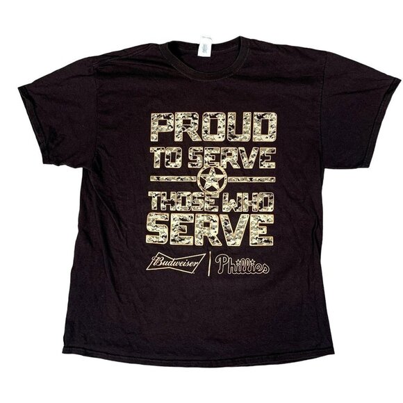 Gildan Other - Philadelphia Phillies Budweiser Proud to Serve Those Who Serve T-Shirt Size XL